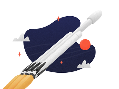 Falcon Heavy illustration blue clouds elon musk falcon falcon heavy illustration mars orange rocket spacex tesla