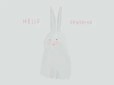 hello sunshine bunny drawing illustration