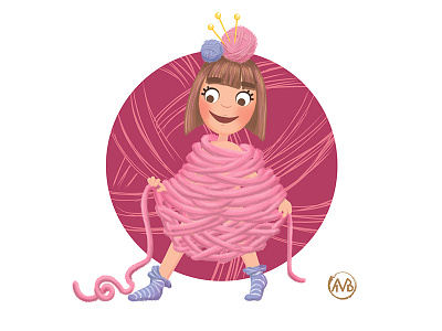 The Princess of Cozy Yarn 2d art casual games cg character concept art cozy digital art illustration princess warm yarn