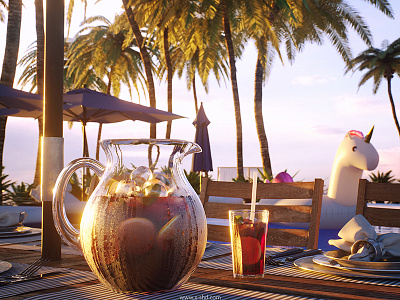 Summer Unicorn 3d 3dsmax corona inflatable render unicorn