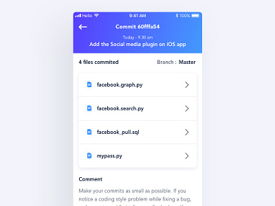 Dedicated Commit Page code comment git mobile review svn ui ux