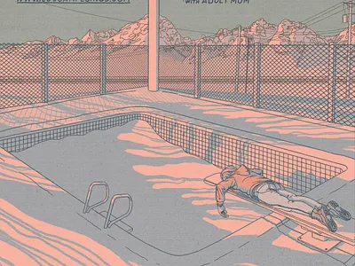 Hotel Pool illustration snow swimming pool