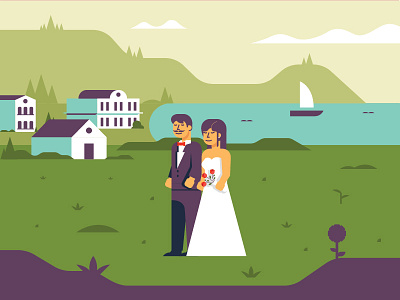 Wedding beach illustration wedding