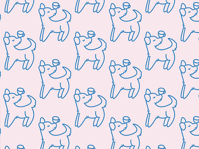 Louie Coffee Dog Pattern blue branding coffee dog dogs logo millennial pattern young