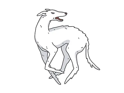 Albino greyhound albino animal cartoon cute dog greyhound illustration krita latifundija nature white