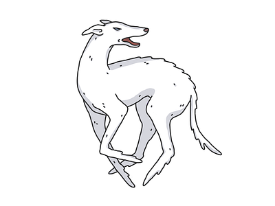Albino greyhound albino animal cartoon cute dog greyhound illustration krita latifundija nature white