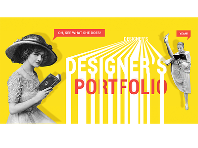 Banner Designer's Portfolio banner designers portfolio font funny graphic retro yellow