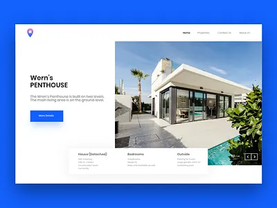 Real Estate Website clean penthouse property real estate simple ui website