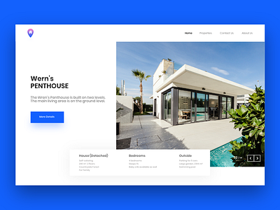 Real Estate Website clean penthouse property real estate simple ui website
