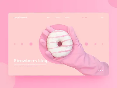 Donutswithlove | UI experiment design donut donuts landing page love rose strawberry ui ux web website