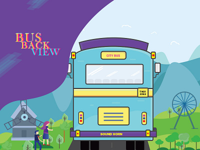 Bus Back View bus bus illustration work nature