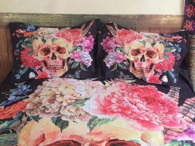 Skull Flower Bedding skull flower bedding