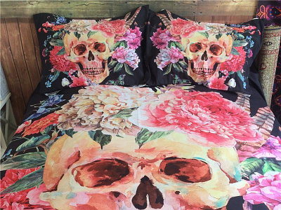 Skull Flower Bedding skull flower bedding