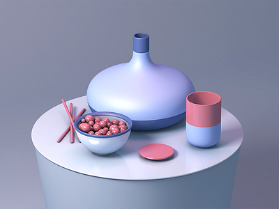 More Pottery c4d colourful feast pastel pottery render soft