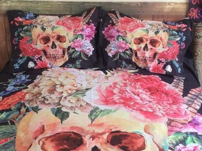 Skull Flower Bedding skull flower bedding