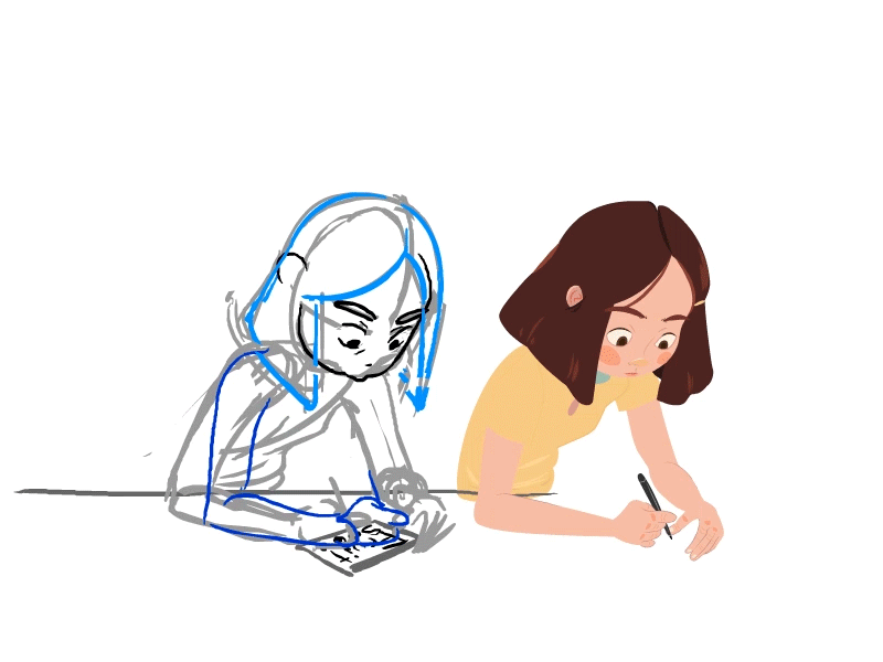 Olivia 2danimation characterdesign gif rough shortfilm slicesofsummer