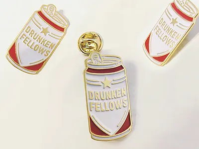 Drunken Fellows beer enamel pin pin
