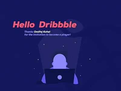 Hello Dribbble 2d hello illustration invitation ui ux