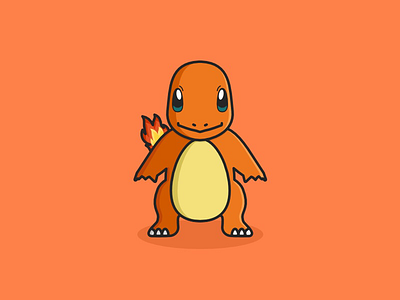 Charmander cartoon character cute fun gameboy gaming illustration illustrator nintendo pokemon trend trending