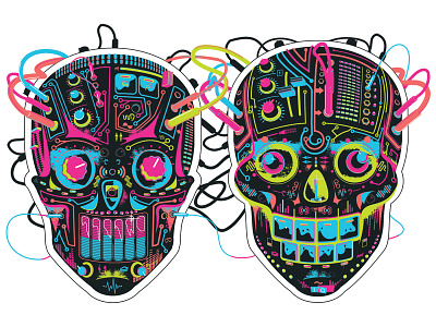 Booka Shade illustration booka shade illustration skulls synth