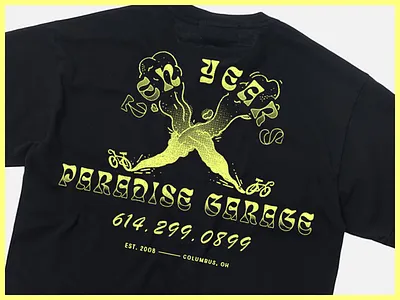 Paradise 10 yr Shirt bikes eckmannpsych illustration shirt type vector