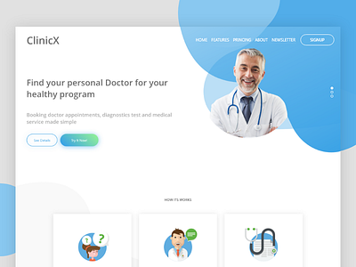 ClincX - Healthy Consultant Platform landing page ui designer ux designer