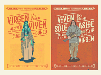 Tour Posters gig illustration native american poster rock salvaje tour vega baja