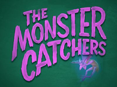 The Monster Catcher book cover book title lettering messy monster rough sans serif vintage