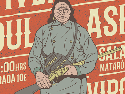 Tour Posters Detail 1 design gig illustration lettering native american poster rock bands salvaje