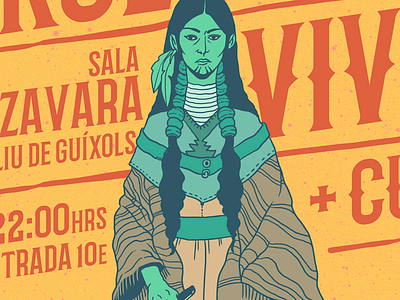 Tour Posters Detail 2 design gig illustration native native american poster rock band salvaje soler the braves church tour tour band