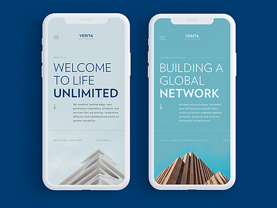 Verita Healthcare Group clean global healthcare minimal minimalism mobile responsive verita website