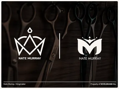Nate Murray / Kingmaker barber branding identity logo design