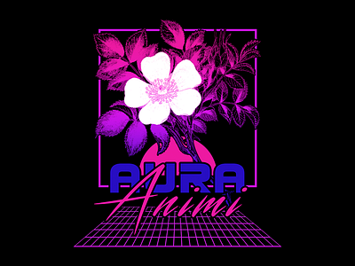 Aura Animi blue dark floral flower neon night pink synth vapor