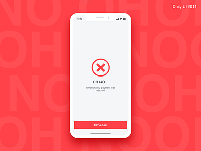 Flash Message Error - #011 daily ui design error flat inspiration interaction iphone x message red simple ui uxdesign