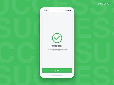 Flash Message Success - #011 challenge daily ui flash message flat green inspiration interaction message prototype success ui ux design