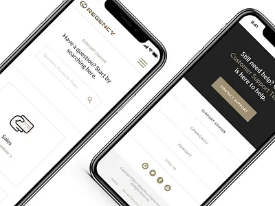 Regency Boats Support Website Mobile homepage mobile search support ui ux