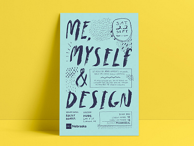 AIGA Nebraska art design drawing event hand drawn handlettering illustration lettering paper poster print