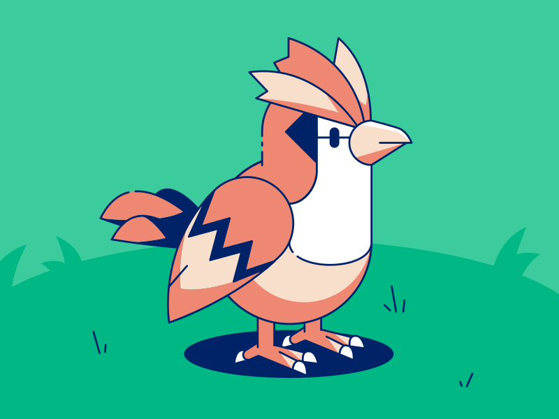 Pidgey. animation bird blink catch gif go grass hop loop peck pokeball pokemon