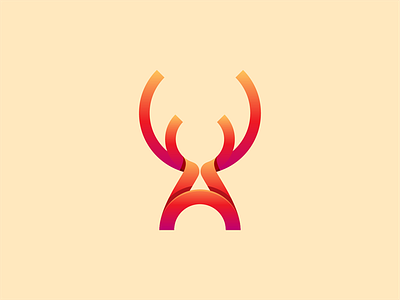 A Horn a branding design gradient horn icon logo mark modern simple