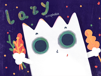 Lazy character flower illustration ps