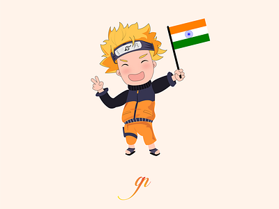 Happy Independence Day 🇮🇳 adobe anime character color day design dribbble illustrator independence india invite naruto