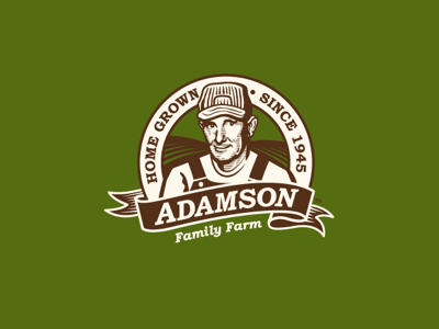 Adamson Family Farm Logo farm farmer field portrait seal