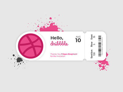 First Dribbble Shot barcode dribbble first shot thanks ticket