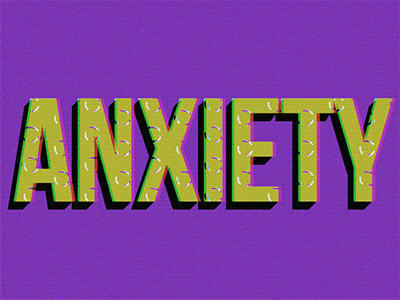 Anxiety text with animated patterns after animation anxiety effects graphic patterns typography vector