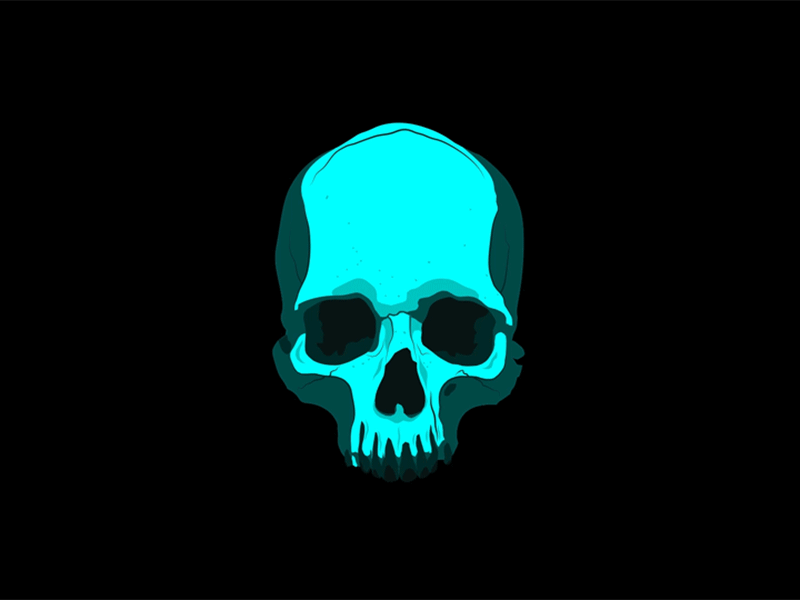Time Skull after effects blue skull illustrator skull tick tock time time flies