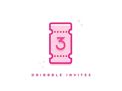 3x Dribbble Invites draft dribbble invite line pink simple vector