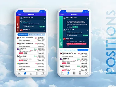 Stock Positions UX app design ios ui ux