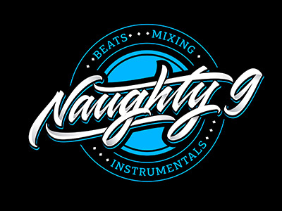 Naughty 9 Lettering Logotype calligraphy custom lettering graphic design hand lettering hand made lettering identity lettering logo logotype typographic logo typography