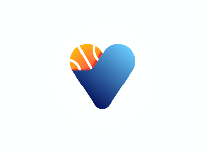 Sport Heart ball basketball heart icon logo modern sport