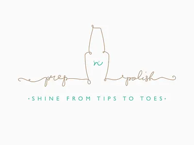 Prep 'n' Polish beach beauty salon branding colour palette graphic design hand lettering logo